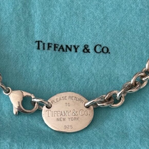 Tiffany & Co Sterline Silver Return TO Tiffany Oval Choker Necklace - Picture 3 of 3